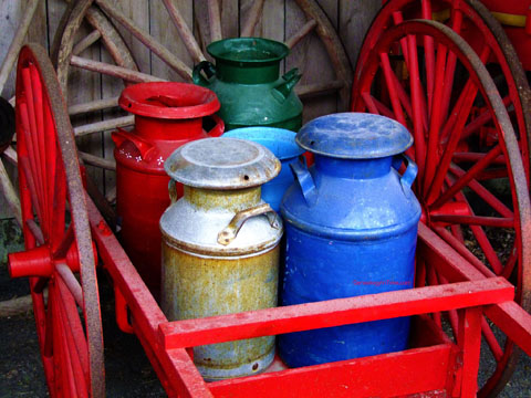 old milk cans
